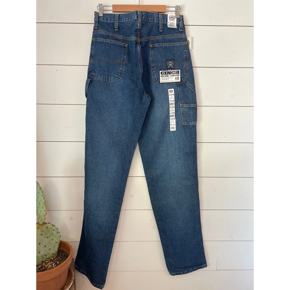 NWT Cinch Blue Label Carpenter Jeans Western Mens 31x38 Cowboy Workwear Denim
